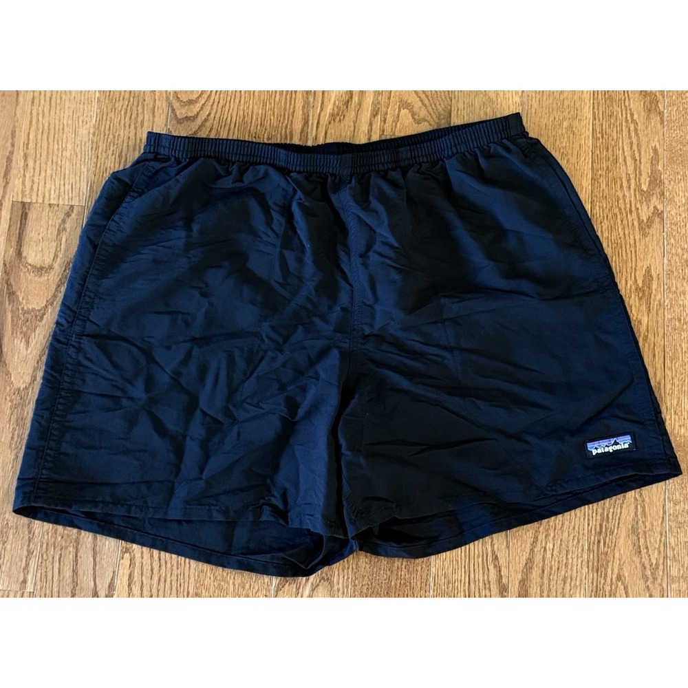 Patagonia Baggies Shorts Men's Large Black Nylon 6" Inseam Lined Adventure Hike